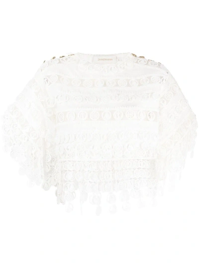 Shop Zimmermann High Tide Nautical Cropped Top Cream In White