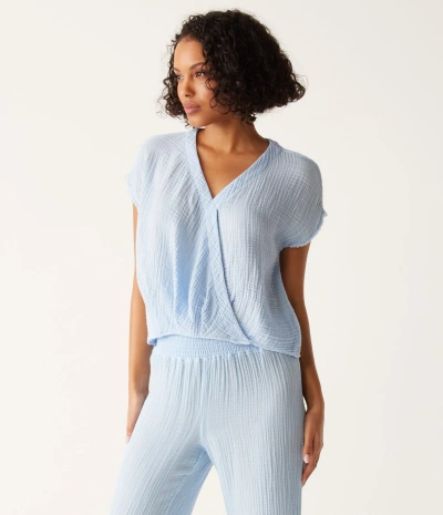 Michael Stars Evie Gauze Surplice Top In Water