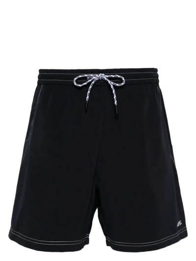 Shop Apc A.p.c. Shorts In Iak Dark Navy