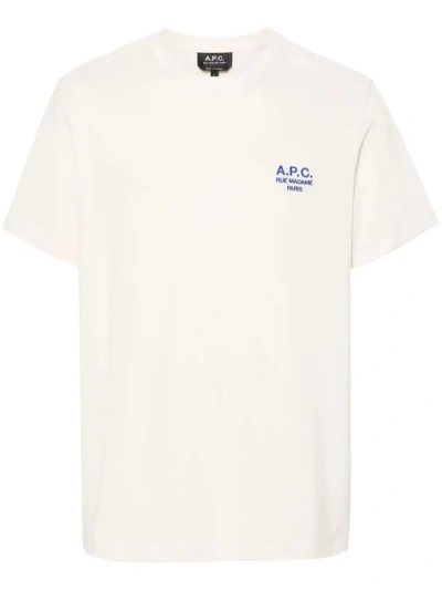 Shop Apc A.p.c. Tshirt In Taj Blanc
