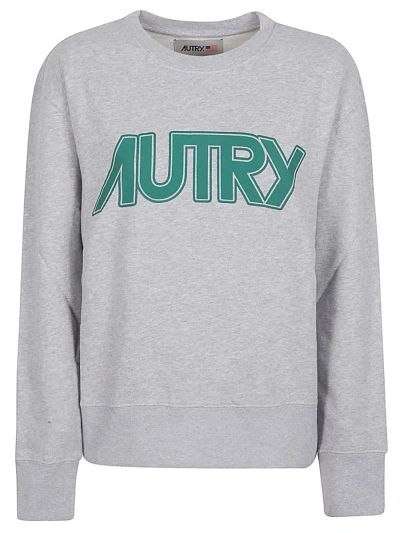 Shop Autry Logo Cotton Sweatshirt In Grey