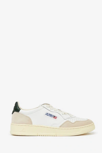 Autry Low-top Sneakers With Leather And Suede Accents In White