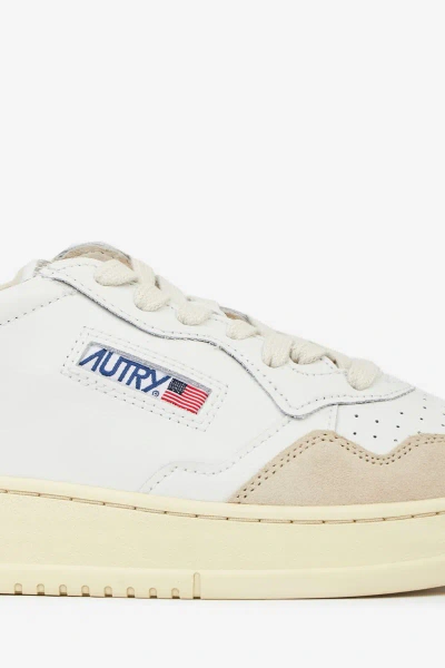 Autry Low-top Sneakers With Leather And Suede Accents In White