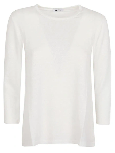 Shop Base Linen Jersey Long Sleeve T-shirt In Beige