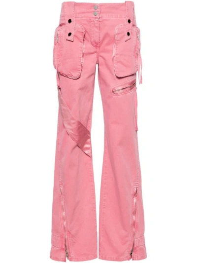 Shop Blumarine Cotton Trousers In Pink