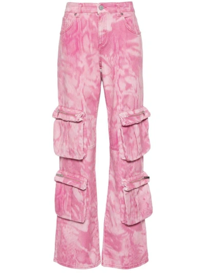 Shop Blumarine Camouflage Print Trousers In Pink