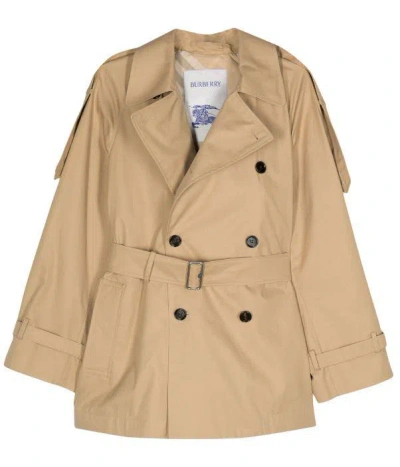 Shop Burberry Cotton Waterproof Trench Coat In Beige