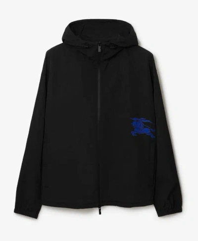 Shop Burberry Equestrian Knight-appliqué Hooded Jacket In Black