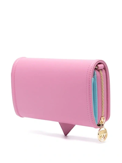 Shop Chiara Ferragni Eyelike Bags, Sketch 14 Wallet Accessories In Pink & Purple