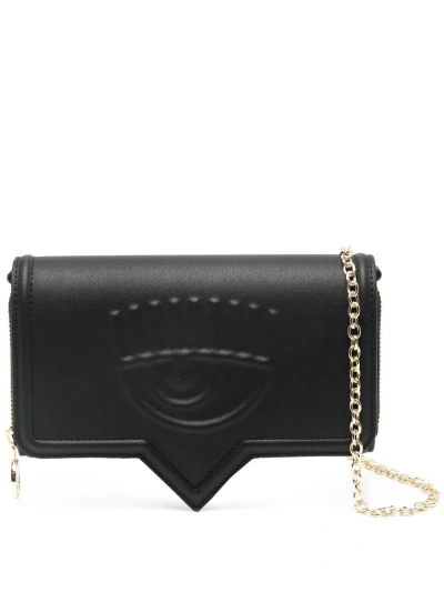 Shop Chiara Ferragni Eyelike Bags, Sketch 14 Wallet Accessories In Black