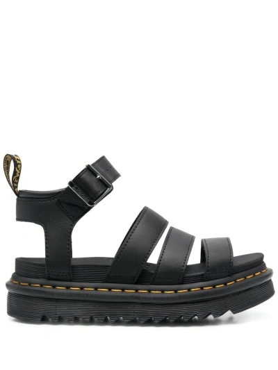 Shop Dr. Martens' Dr. Martens Blaire Hydro Leather Strap Sandals In Black