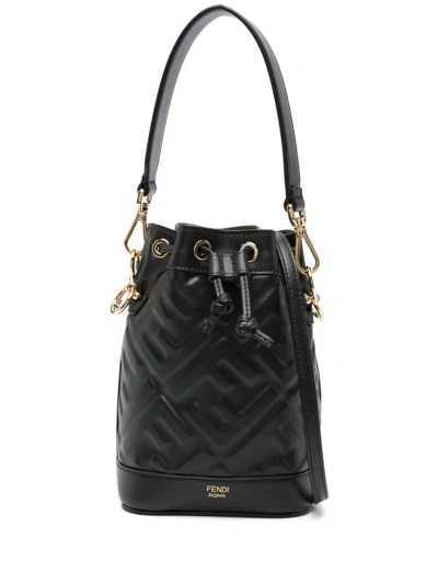 Shop Fendi "mon Amour" Hand Bag In Black