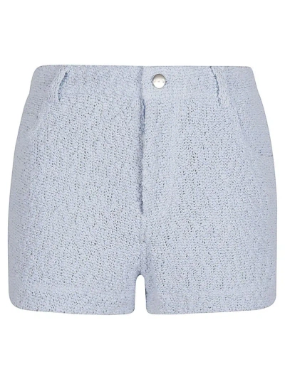 Shop Iro Daphna Cotton Blend Shorts In Clear Blue