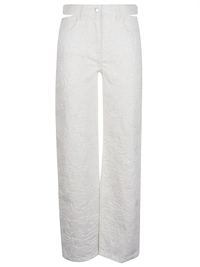 Shop Iro Lambert Cut-out Detail Cotton Jeans In White