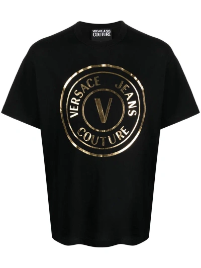 Shop Versace Jeans Couture Vembl T.foil Big  T-shirt Clothing In Black