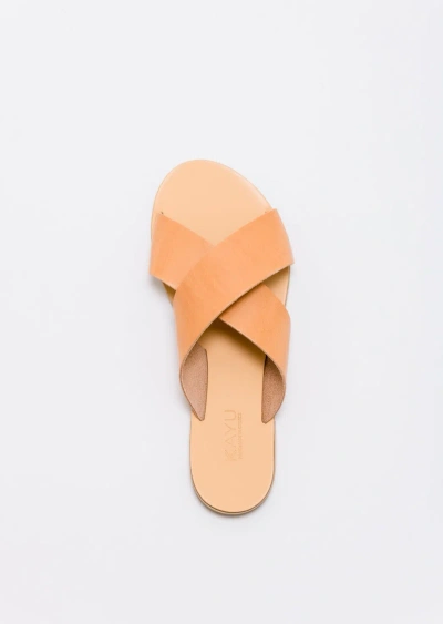 Shop Kayu Paros Vegetable Tanned Leather Sandal In White