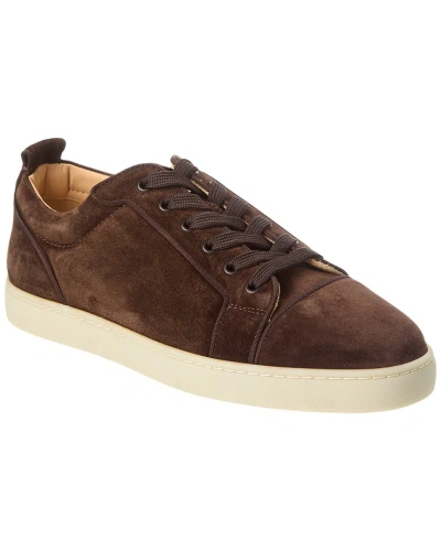 Shop Christian Louboutin Louis Junior Orlato Suede Sneaker In Brown