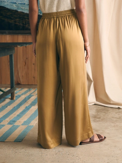 Shop Faherty Sandwashed Silk Gemma Pants In Antique Bronze