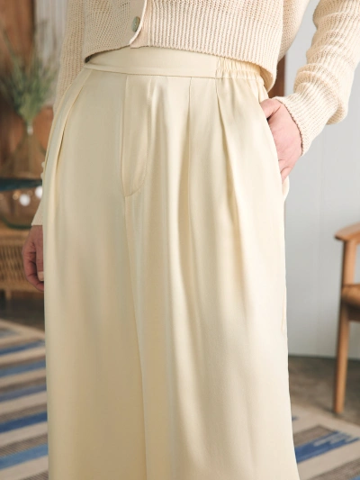 Shop Faherty Sandwashed Silk Gemma Pants In Pearled Ivory