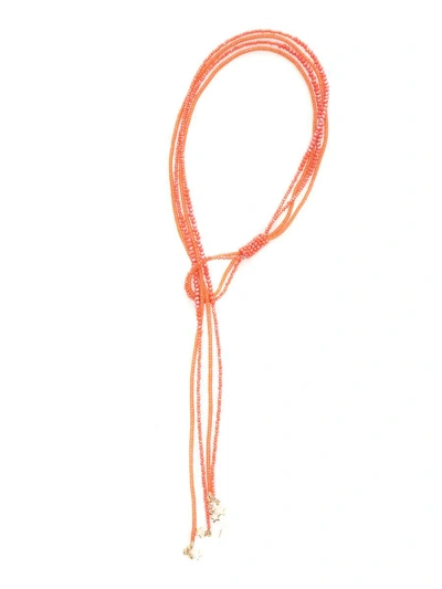 Lorena Antoniazzi Orange Beaded Necklace In Red