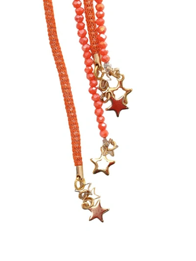 Lorena Antoniazzi Orange Beaded Necklace In Red