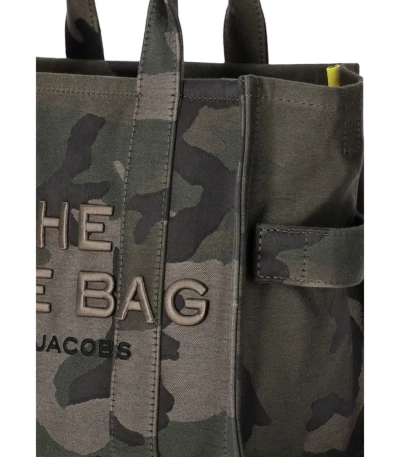 Shop Marc Jacobs The Camo Jacquard Medium Tote Handbag In Green