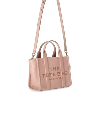 Shop Marc Jacobs The Leather Small Tote Rose Handbag In Pink