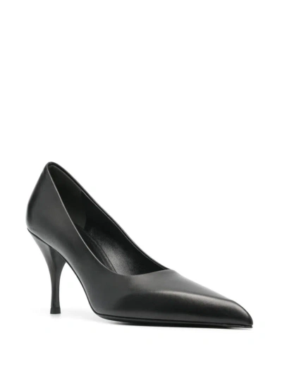 Shop Prada 85mm Leather Pumps In Nero