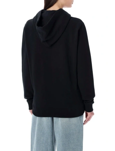 Shop Saint Laurent Classic Hooded Sweatshirt In Black/white
