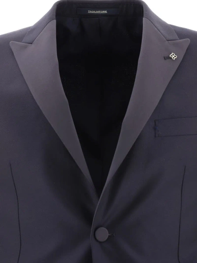 Shop Tagliatore Single-breasted Tailored Suit In Blue