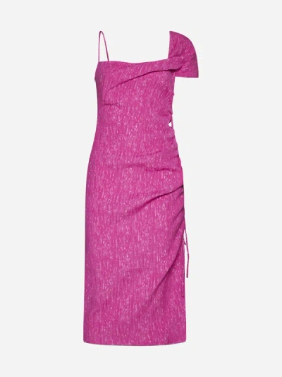 Shop Stine Goya Annete Cotton-blend Dress In Fuchsia