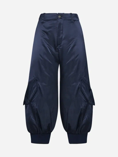 Shop Jw Anderson Nylon Cargo Trousers In Navy
