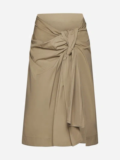 Shop Bottega Veneta Knot Rayon Skirt In Sand