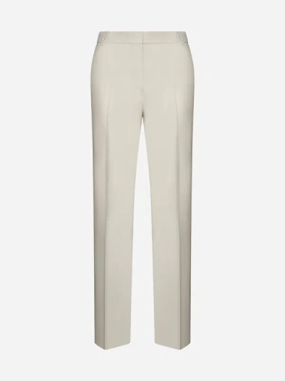 Shop Totême Viscose And Wool Trousers In Pebble