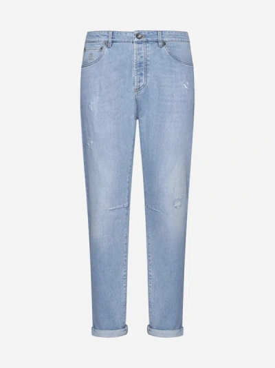 Shop Brunello Cucinelli Turn-up Jeans In Light Blue