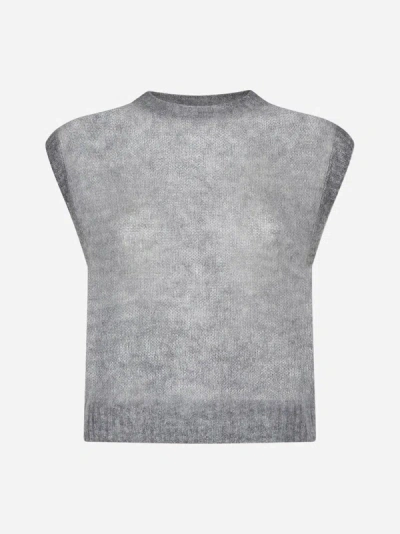 Shop Brunello Cucinelli Mohair-blend Vest In Grey