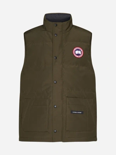 Shop Canada Goose Freestyle Quilted Nylon Down Vest In Military Green