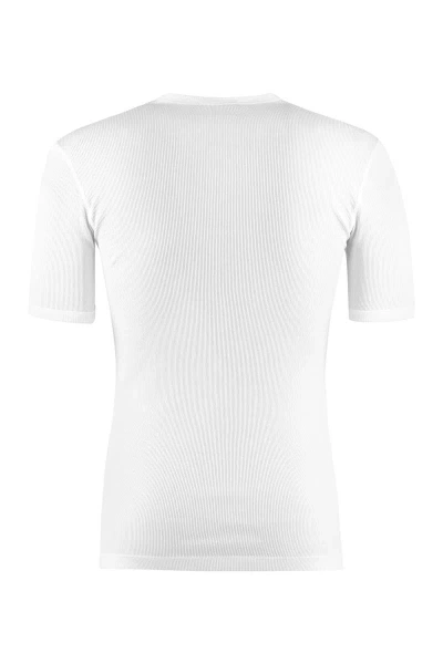 Shop Dolce & Gabbana Ribbed Cotton Crew-neck T-shirt In White