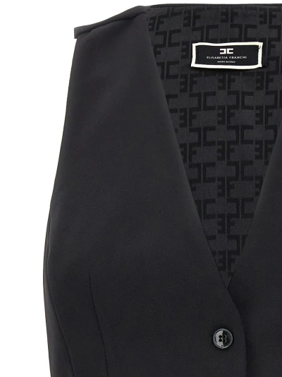 Shop Elisabetta Franchi Cut-out Vest In Black