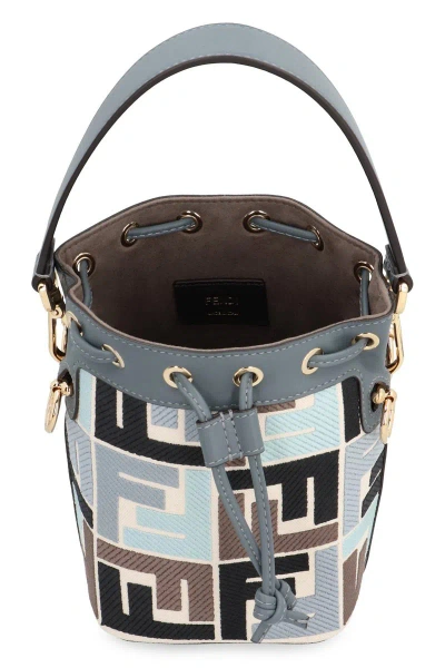Shop Fendi Mon Tresor Mini Bucket Bag In Blue