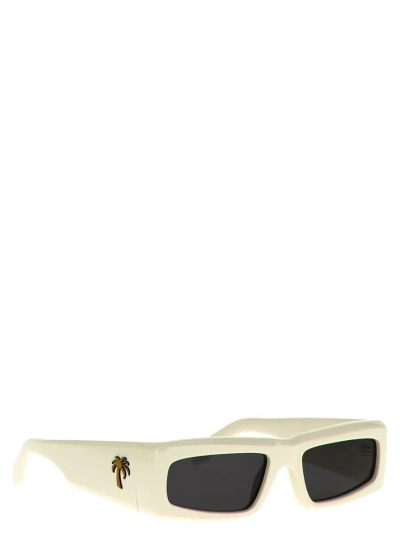Shop Palm Angels 'yreka' Sunglasses In White