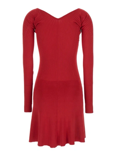 Shop Jacquemus Red 'la Mini Robe Pralù' Mini Dress In Viscose Woman