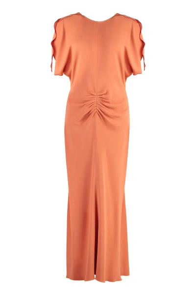 Shop Victoria Beckham Cady Dress In Orange