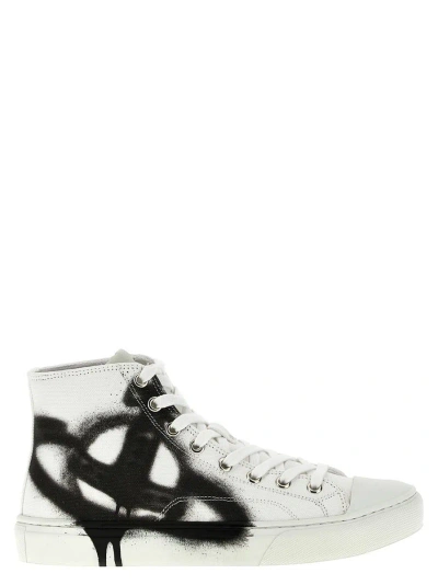 Shop Vivienne Westwood 'plimsoll' Sneakers In White/black