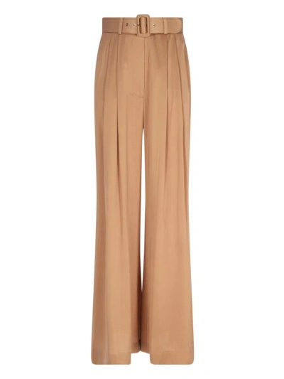 Shop Zimmermann Trousers In Brown