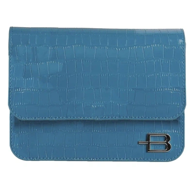 Shop Baldinini Trend Light Blue Leather Di Calfskin Clutch Bag