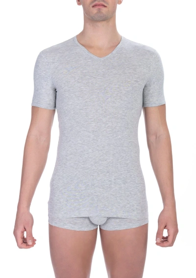 Shop Bikkembergs Gray Cotton T-shirt