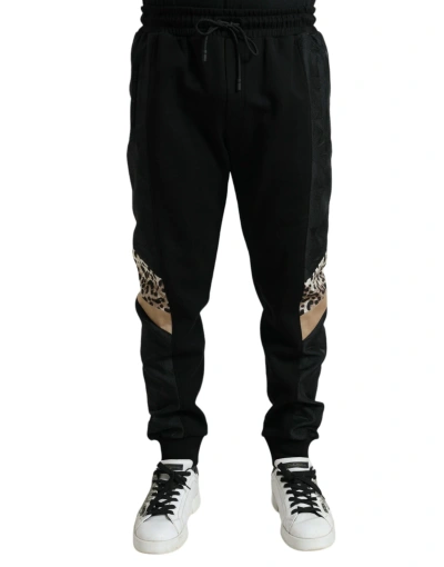 Dolce & Gabbana Black Cotton Slim Stretch Jogger Pants In Black