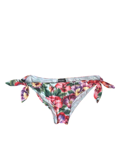 Shop Dolce & Gabbana Multicolor Floral Swimwear Bottom Beachwear Bikini
