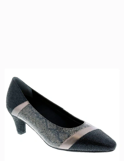 Shop Ros Hommerson Kiwi Dress Heel - Medium Width In Black/pewter In Multi